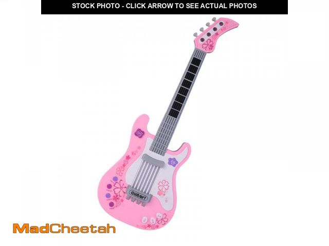 Lot 74-12486544 - Pink Kids Simulation Guitar Toy With Multifunctional Mode Musical Instrument Lights Music Effects Fo...