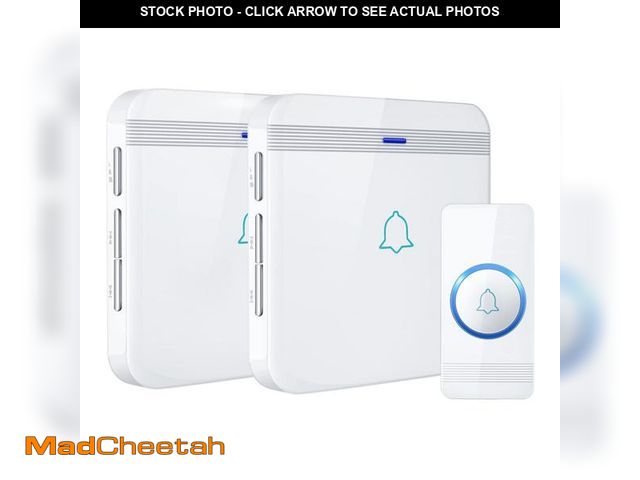 Lot 74-12047736 - AVANTEK Wireless Doorbell, D-3W Waterproof Door Chime Kit Operating at over 1300 Feet with 2 Plug-In...