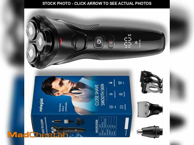 Lot 74-12673485 - rategist Cordless Electric Razor for Men: 3-in-1 Shaver for Beard/Nose/Sideburns -Turbo Speed &amp; ...