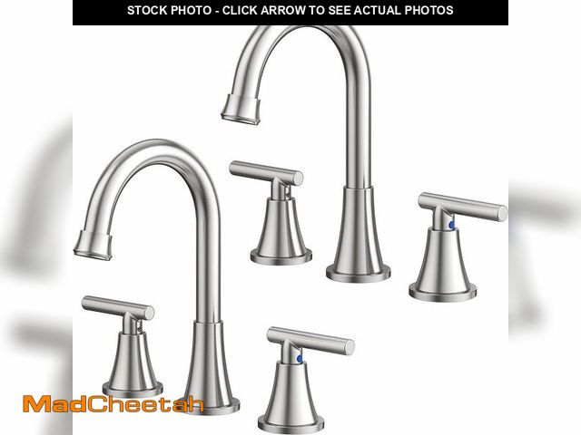 Lot 74-12709697 - Bathroom Faucets for Sink 3 Hole, Hurran Brushed Nickel Bathroom Sink Faucet with Pop-up Drain and S...