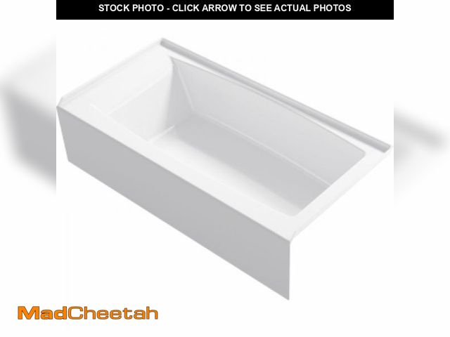 Lot 74-12410789 - Entity 60 in. X 30.25 in. Rectangular Soaking Bathtub with Right Drain in White - UNUSED