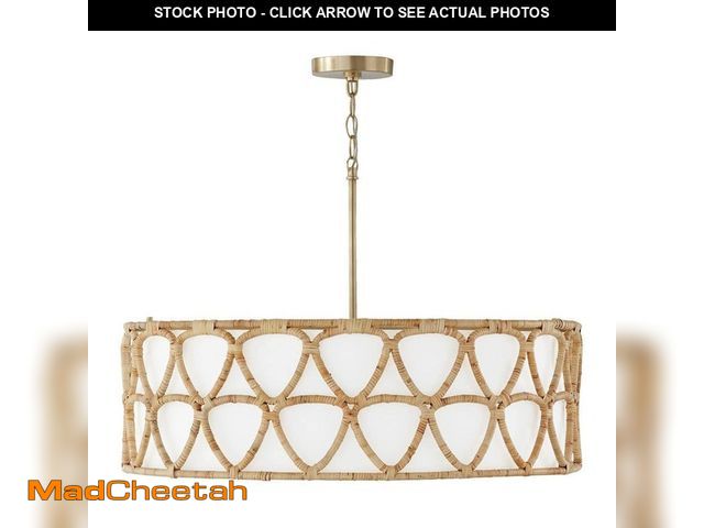 Lot 74-13739084 - Capital Lighting Fixture Company Tulum 28 in. W x 19.5 in. H 4-Light Wide Pendant in Matte Brass wit...