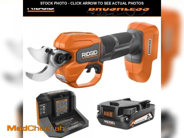 Lot 74-12365440 - RIDGID 18V Brushless Cordless Battery Pruner with 2.0 Ah Battery and Charger - UNUSED