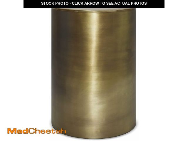 Lot 74-12760474 - SIMPLIHOME Corbin Industrial 16 inch Wide Metal Metal Side Table in Antique Gold , Fully Assembled f...