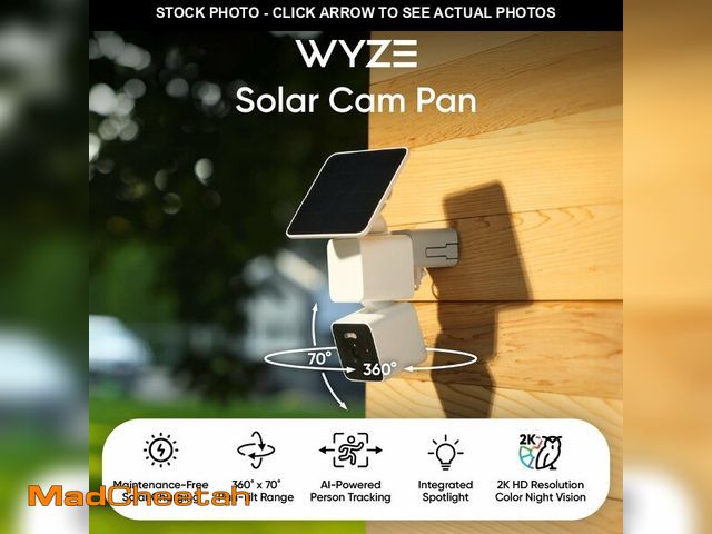 Lot 74-14232054 - Wyze Solar Pan Cam 2-Pack Solar Outdoor Home Security Camera 2K HD Color Night - UNUSED