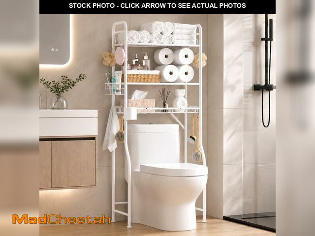 Lot 74-14153680 - TETOTE Over The Toilet Storage Rack, 3-Tier Bathroom Organizer Shelf Over Toilet with Toilet Paper R...