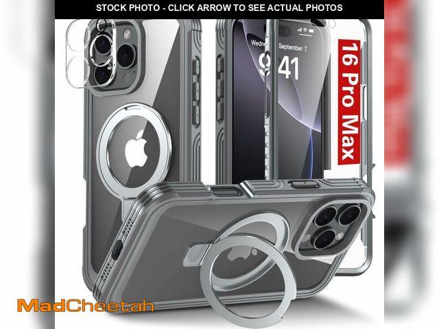 Lot 74-12715669 - Oterkin Magnetic for iPhone 16 Pro Max Case Compatible with MagSafe [Foldable Stand][Camera Lens Pro...