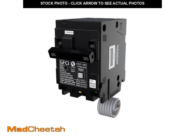 Lot 74-14358215 - Siemens QPFB 20 Amp 2-Pole GFCI Circuit Breaker - UNUSED