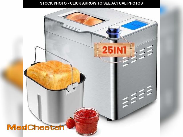 Lot 74-12764124 - VAVSEA 25 in 1 Bread Maker Machine, 2LB Bread Maker with Auto Fruit and Nut Dispenser, Gluten Free S...