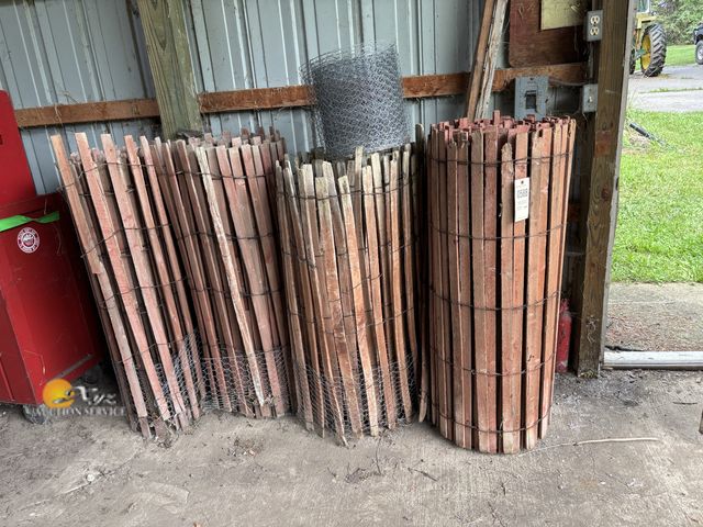 Lot 83-0588 - Four Rolls of Wooden Snow Fence