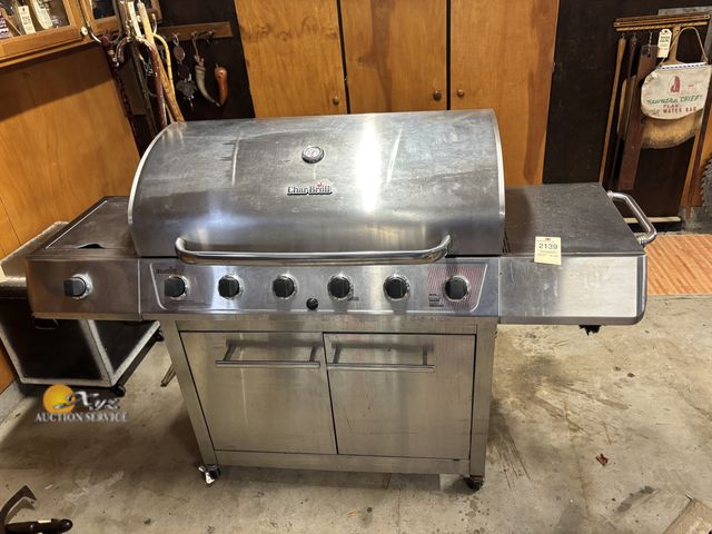 Lot 83-2139 - Char-Broil Stainless Steel Outdoor Gas Grill with cover