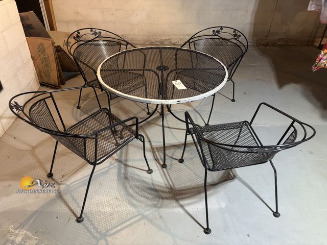 Lot 83-2117 - Wrought Iron Table and Chair Set