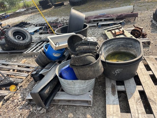 Lot 83-5011 - Lot of Feed Buckets and Troughs