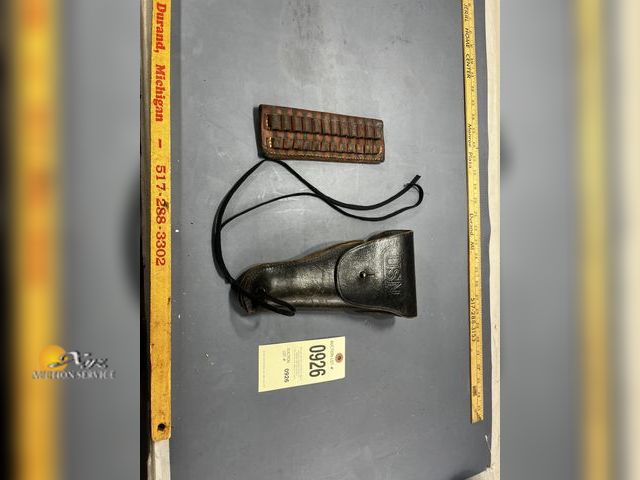 Lot 83-926 - USN Side Arm Holster and Bullet Belt