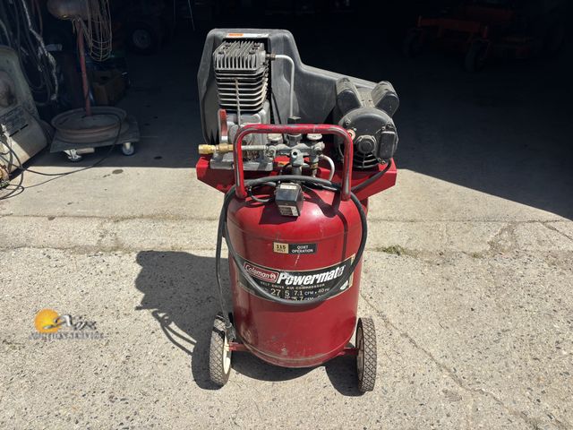 Lot 83-1006 - Coleman Powermate Belt Drive Air Compressor 27 Gallon 5hp 100-130 PSI 115v