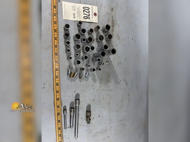 Lot 83-0276 - 1/4" Extension, Two 3/8" Extension, 3/8 Swivel Adaptor, 3/8" and 1/4" Miscellaneous Metric Sockets