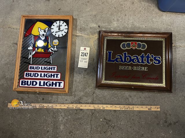 Lot 83-2247 - Bud Light and Labatt's Mirrors