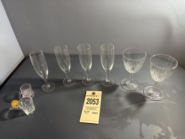 Lot 83-2053 - Four Champagne Glasses, Two Wine Glasses, and Two Shot Glasses