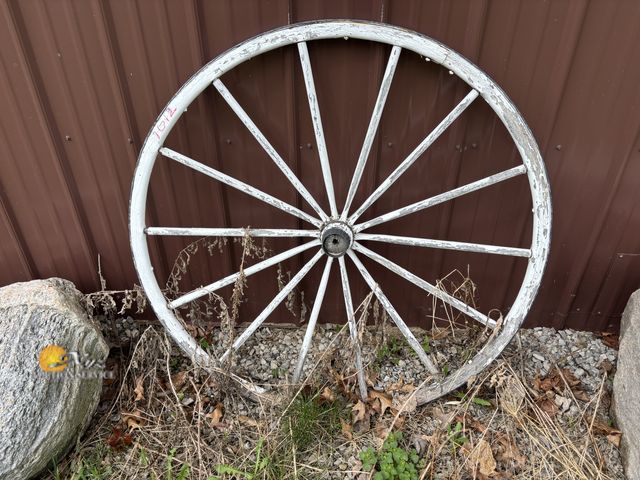 Lot 83-1012 - Antique Wooden Wagon Wheel