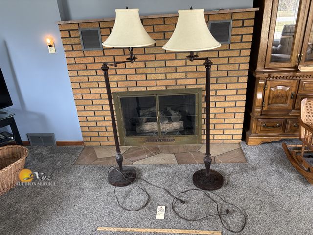 Lot 83-2176 - Pair of Floor Lamps with Adjustable Swing Arms