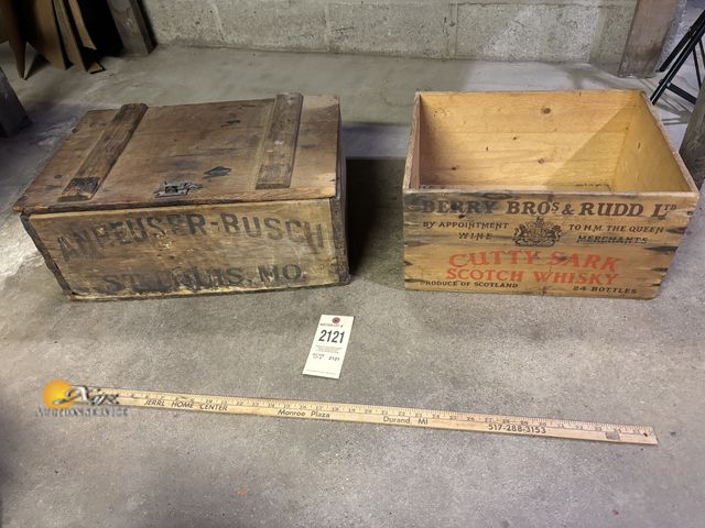 Lot 83-2121 - Anheuser-Busch Crate and Cutty Sark Scotch Whisky Crate