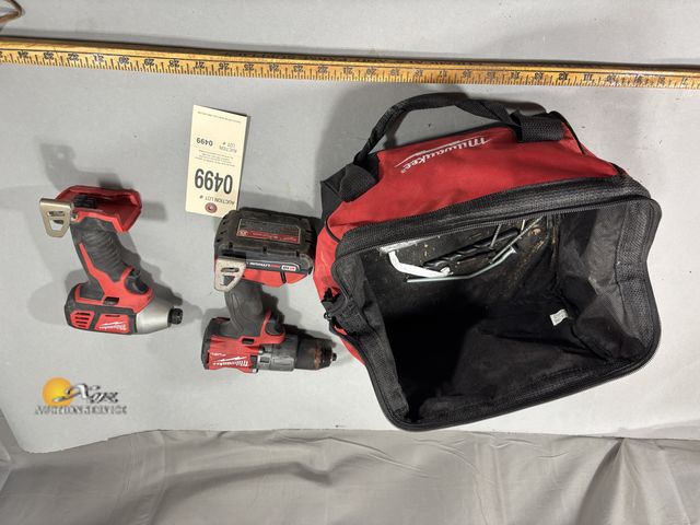 Lot 83-0500 - Milwaukee Toolbag with Contents Impact Diver, Drill