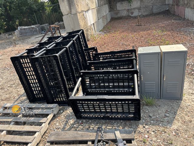 Lot 83-1012 - Three Plastic Shelves and Two Mini Lockers