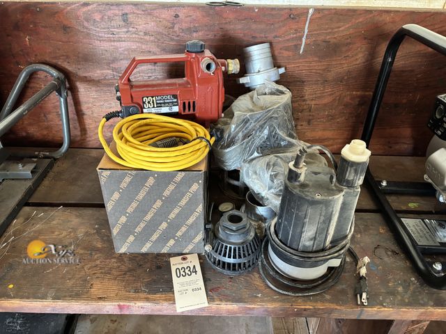 Lot 83-0334 - 331 Model Portable Transfer Pump and Trash Pump Parts