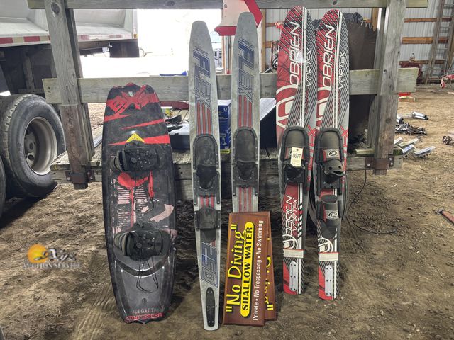 Lot 83-0077 - Wakeboard, Water Skis, and Two "No Diving" Signs