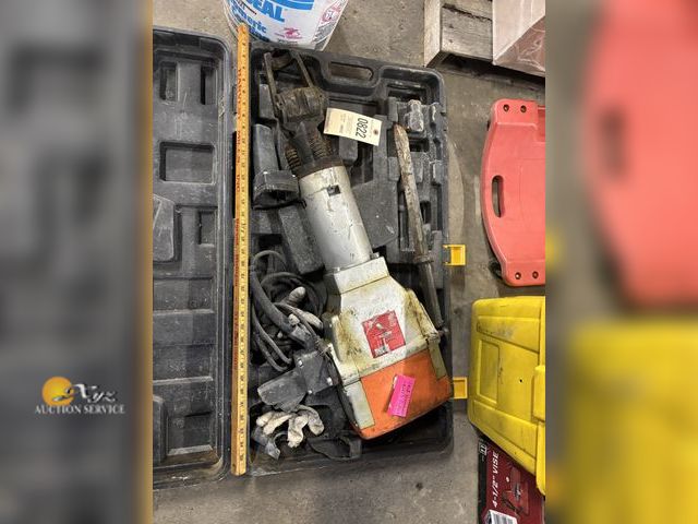 Lot 83-0822 - Chicago Breaker Hammer with 5-gal Bucket of Cement Tools