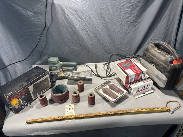 Lot 83-0214 - Two Black &amp; Decker Sanders with Sanding Supplies