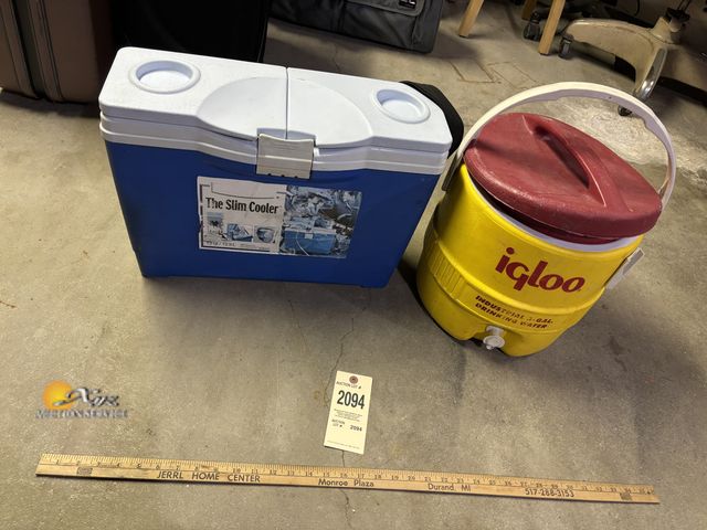 Lot 83-2094 - Slim Cooler and Igloo 3 Gal Drink Cooler