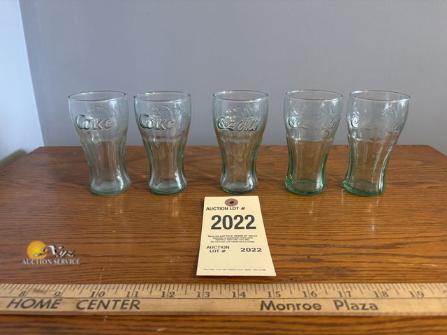 Lot 83-2022 - Lot of Five Coca-Cola Green Glasses