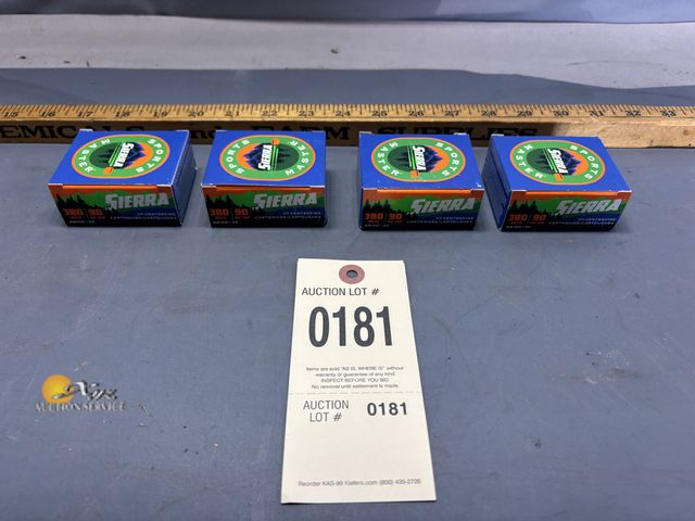 Lot 83-0181 - Four Boxes of 380 Sierra 90 Grain JHP