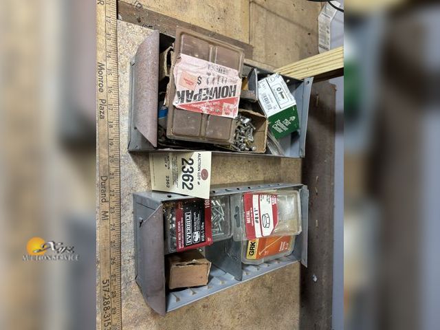 Lot 83-2362 - Two Storage Bins with Miscellaneous Screws and Nails