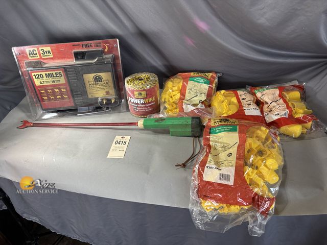 Lot 83-0415 - Electric Fence Fencer 120 mile, Power Wire 1320 ft., T-Post Insolators, T-post Safety Caps, and Jolt...