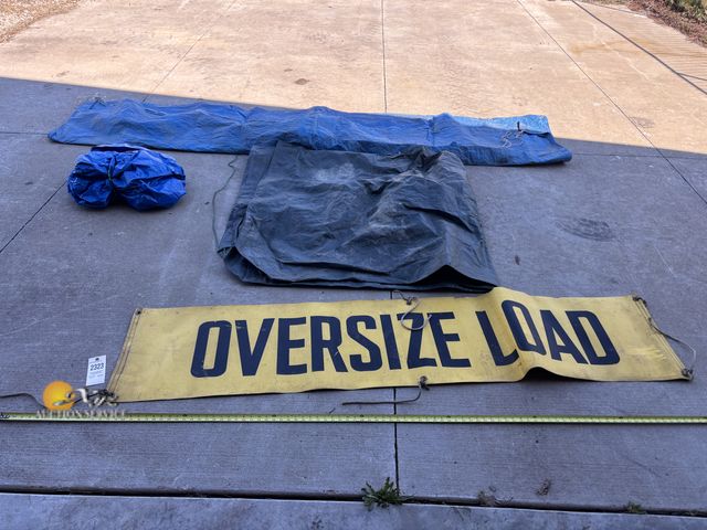 Lot 83-2323 - Lot of Tarps and Oversized Load Sign