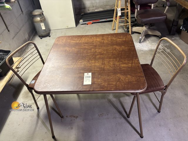 Lot 83-2209 - Folding Table with Two Folding Chairs