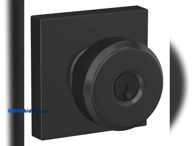 Lot 88-491811 - Schlage Bowery Matte Black Keyed Entry Door Knob with Collins Trim F51A G BWE 622 COL