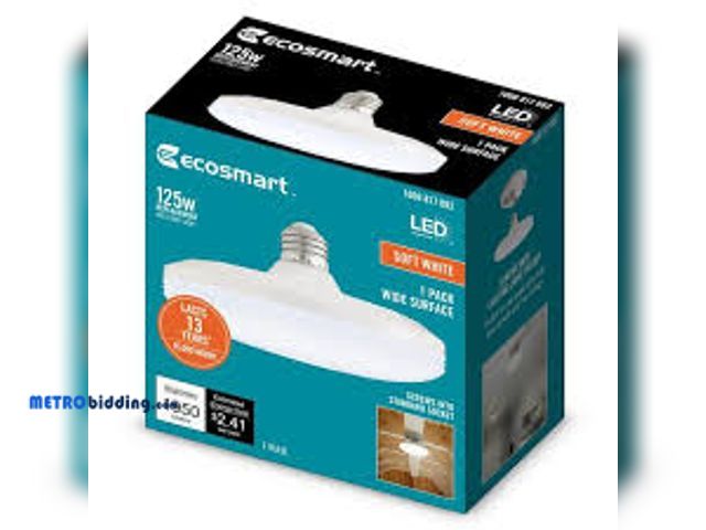 Lot 88-499370 - EcoSmart 125-Watt Equivalent Wide Surface Non-Dimmable LED Light Bulb Soft White (1-Pack)