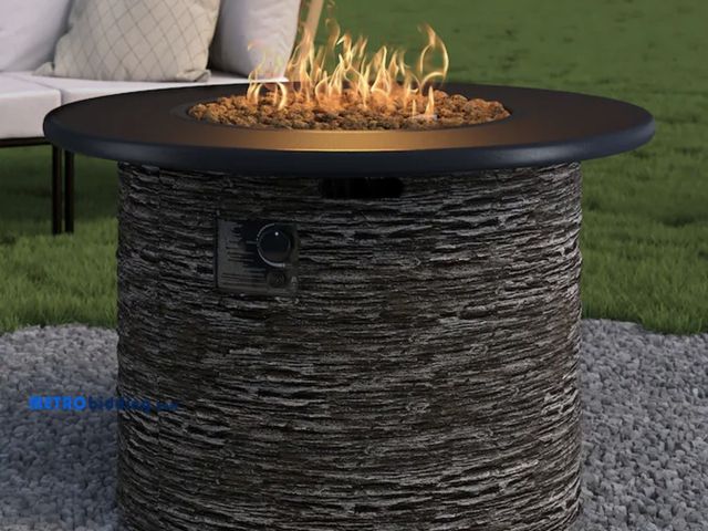 Lot 88-484486 - 36-in W 50000 Maximum BTUs Composite Round Liquid propane Fire pit