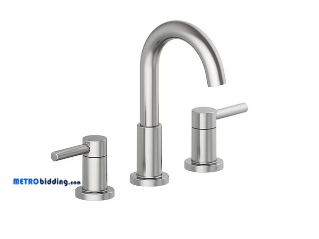 Lot 88-482619 - Allen+Roth Harlow Widespread Brushed Nickel Finish Bathroom Faucet
