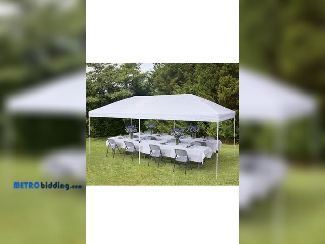 Lot 88-485588 - 20-ft x 10-ft Rectangle White Pop-up canopy