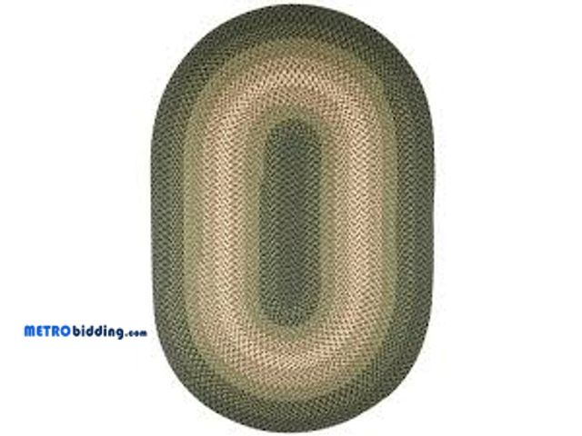Lot 88-491363 - Rhody Rug Pioneer Green Multi 7 ft. x 9 ft. Oval Indoor/Outdoor Braided Area Rug