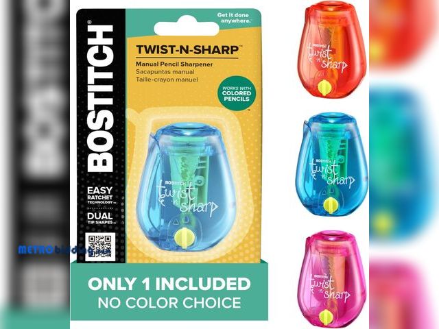 Lot 88-492566 - Bostitch Twist-N-Sharp Pencil Sharpener, Assorted Colors (PS1-ADJ) , lot of two