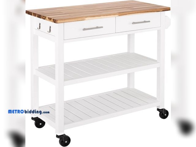 Lot 88-490596 - Seville Classics Commercial Work Table Island Utility Cart Prep Station, for Restaurant, Kitchen, Wa...