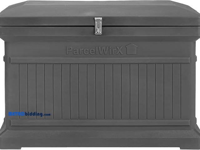 Lot 88-503418 - ParcelWirx Premium Horizontal Storage Cabinet/Lockable Package Delivery Box with Hinged Lid, Graphit...