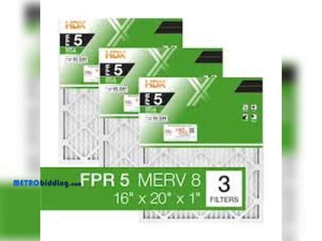Lot 88-498902 - HDX 14 in. x 14 in. x 1 in. Standard Pleated Furnace Air Filter FPR 5, MERV 8 (3-Pack), Lot of one p...