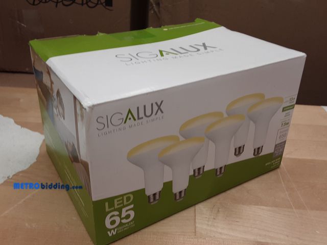 Lot 88-497926 - Sigalux Dimmable LED Flood Lights, BR30 Bulbs, 650LM 2700K Soft White, E26 Base, UL Listed, Pack of ...