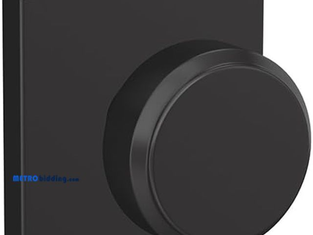 Lot 88-480379 - SCHLAGE Custom FC21 BWE 622 COL Bowery Knob with Collins Trim Hall-Closet and Bed-Bath Lock, Matte B...